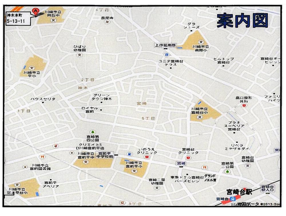 Other. Guide map from Denentoshi "Miyazakidai" station