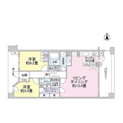 Floor plan.  ◆ Walk-through click with rosette ◆ South because of the shared corridor, In contact with the south