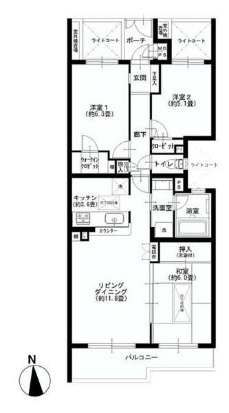 Floor plan. 3LDK, Price 29,900,000 yen, Occupied area 72.94 sq m , Balcony area 7.9 sq m