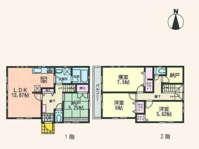 Floor plan. (1 Building), Price 43,800,000 yen, 3LDK+S, Land area 108.15 sq m , Building area 96.78 sq m