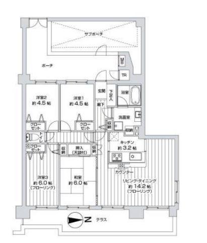 Floor plan. 4LDK, Price 24,900,000 yen, Occupied area 83.73 sq m renovation already! terrace ・ Spacious 4LDK with a porch