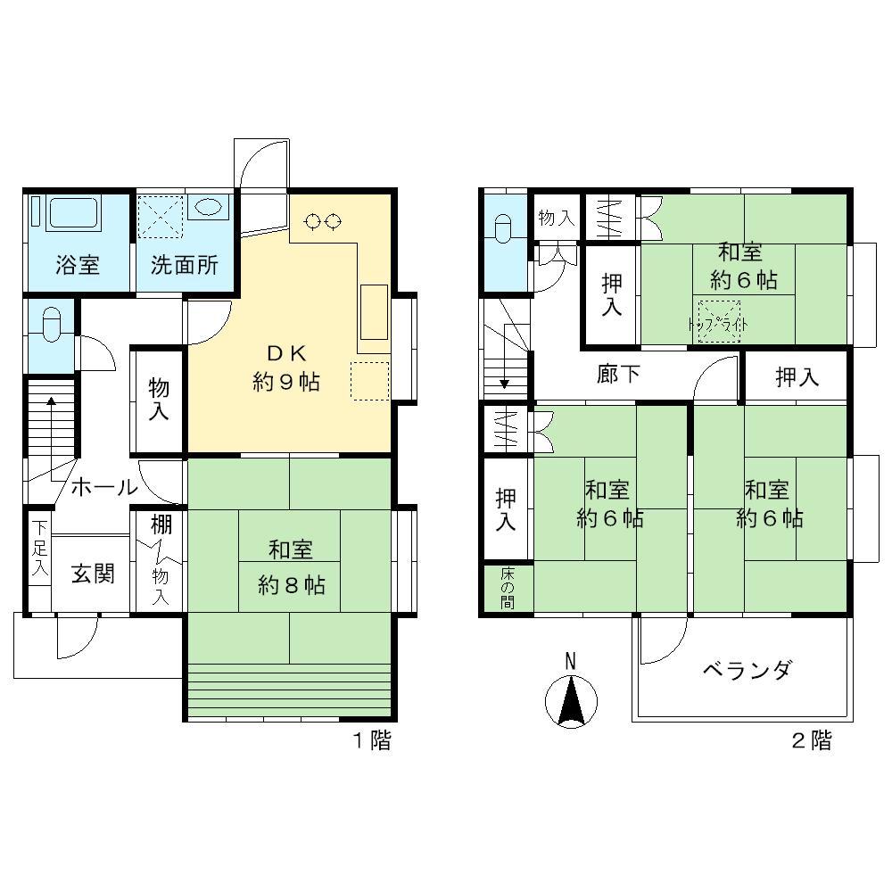 Floor plan. 43,800,000 yen, 4DK, Land area 124 sq m , Building area 95.84 sq m