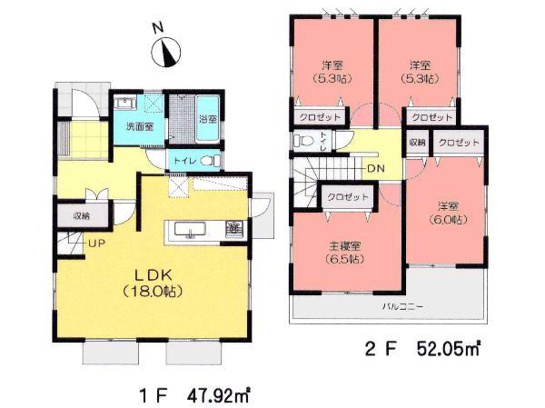 Floor plan. 41,800,000 yen, 4LDK, Land area 125.92 sq m , Building area 99.97 sq m floor plan