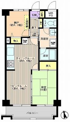 Floor plan. 1LDK + S (storeroom), Price 11.8 million yen, Occupied area 51.36 sq m , Balcony area 6.22 sq m
