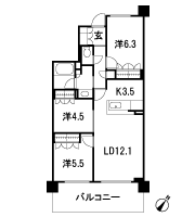 Floor: 3LDK, the area occupied: 69.2 sq m