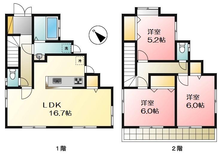 Floor plan. 38 million yen, 3LDK, Land area 100.81 sq m , Building area 84.87 sq m