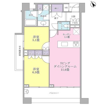 Floor plan. top floor ・ Southwest Corner Room! Front has become a park, Day ・ View is good