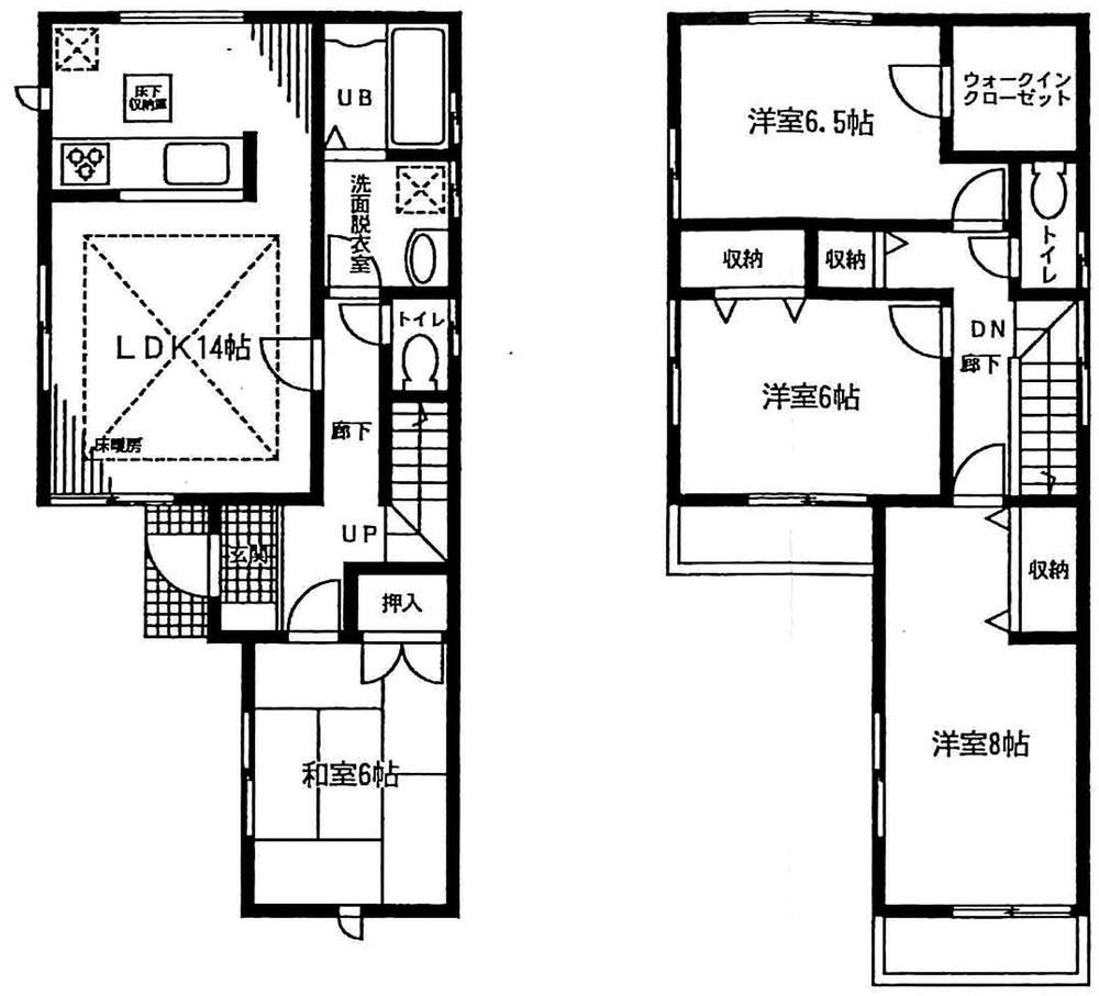 Floor plan. 42,800,000 yen, 4LDK, Land area 125.5 sq m , Building area 95.22 sq m 2 Building floor plan