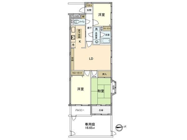 Floor plan. 3LDK, Price 19,800,000 yen, Occupied area 75.93 sq m , Balcony area 3.63 sq m