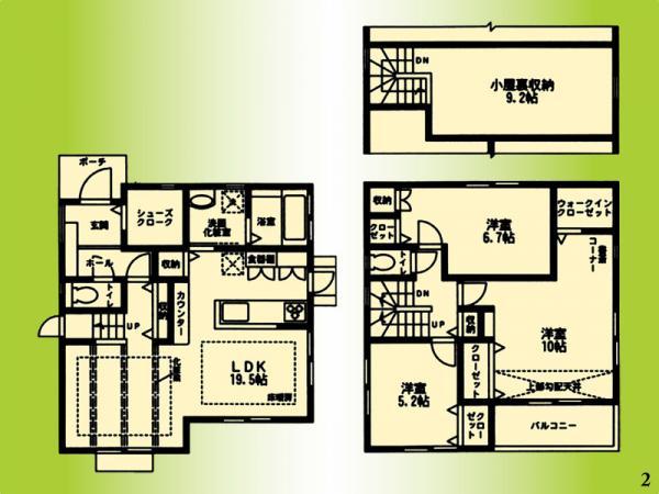 Floor plan. 41,800,000 yen, 3LDK, Land area 206.28 sq m , Building area 103.51 sq m