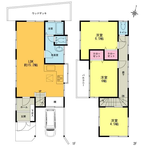 Floor plan. 22,800,000 yen, 3LDK, Land area 80.13 sq m , Building area 75.39 sq m