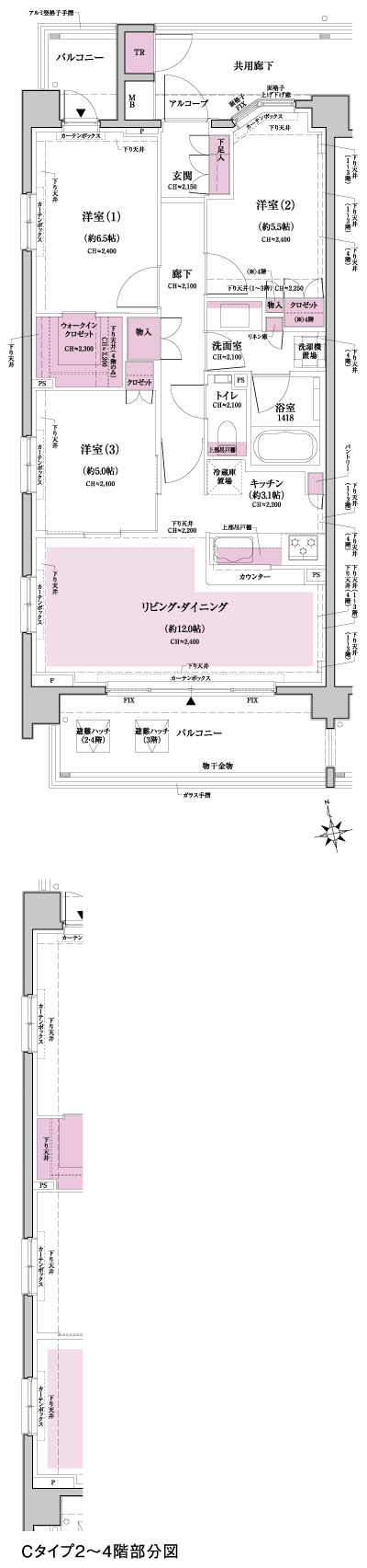 Floor: 3LDK + WIC, the area occupied: 72.9 sq m, Price: 42,800,000 yen, now on sale