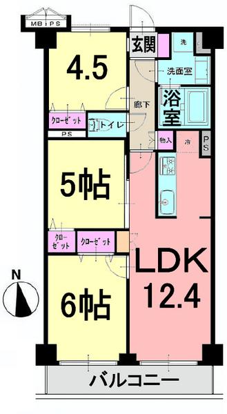 Floor plan. 2LDK + S (storeroom), Price 28,900,000 yen, Footprint 60.5 sq m , Balcony area 6.05 sq m