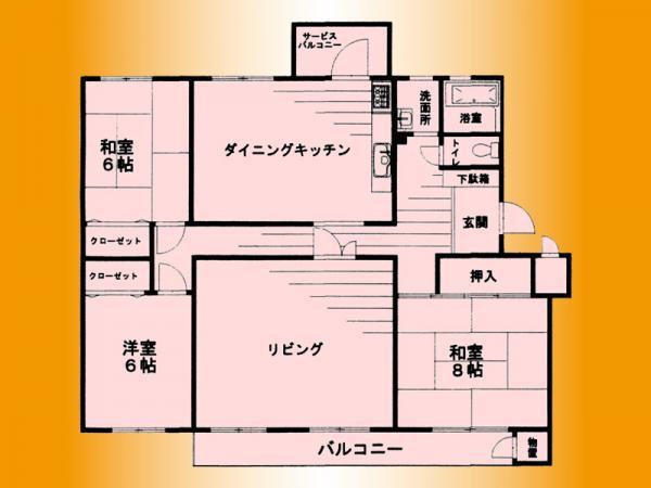Floor plan. 3LDK, Price 17.8 million yen, Footprint 102.53 sq m , Balcony area 11.01 sq m