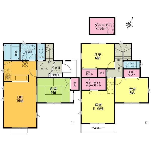 Floor plan. 41,800,000 yen, 4LDK, Land area 113.45 sq m , Building area 102.76 sq m