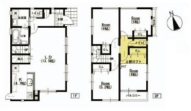 Floor plan. (3 Building), Price 54,958,000 yen, 4LDK, Land area 148.2 sq m , Building area 95.06 sq m