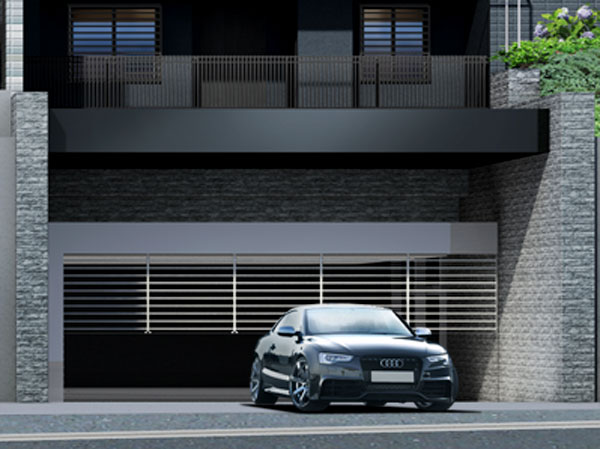 Shared facilities.  [Auto gate shutter] It has adopted the shutter of the electric at the entrance to the car of the building. Without opening and closing of the shutter is go to the trouble of getting off, Remote control can be operated from the vehicle. (Auto gate shutter Rendering)