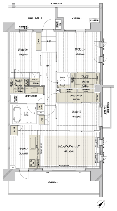 Floor: 3LD ・ K + FC + 2WIC, occupied area: 90.09 sq m