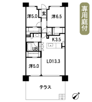 Floor: 3LD ・ K + 3WIC, occupied area: 76.22 sq m