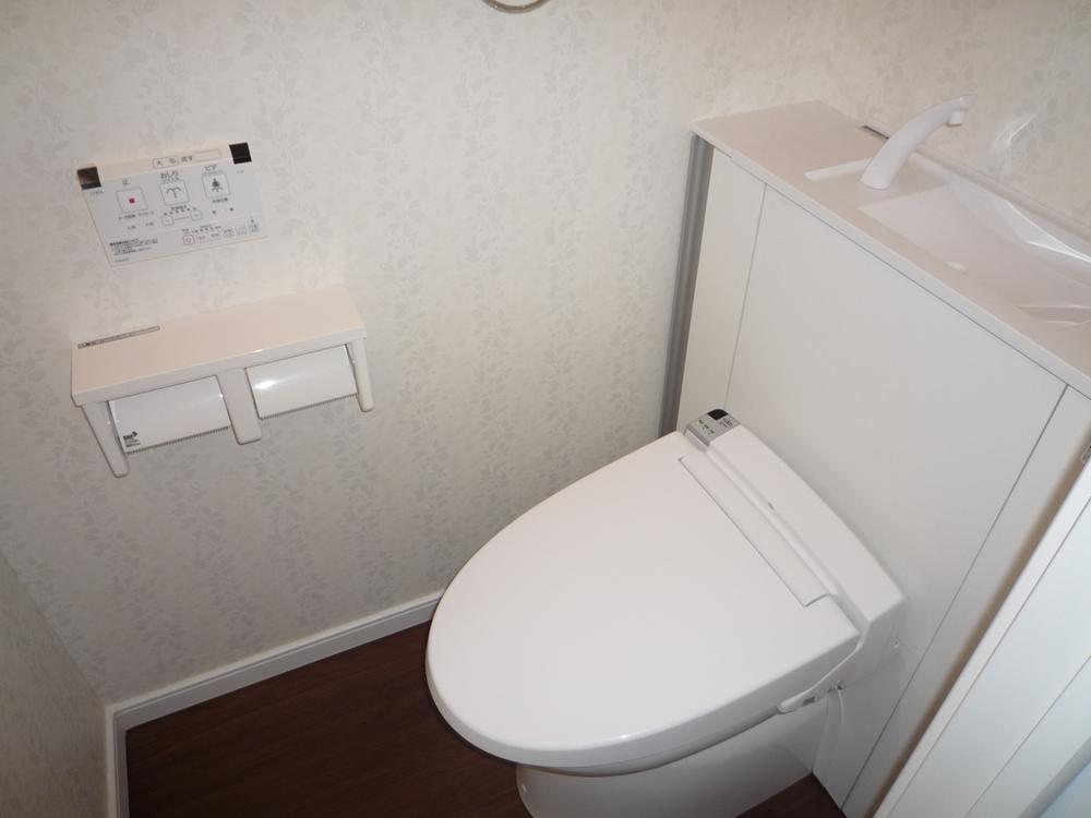 Toilet. Toilet is equipped with cleaning function.