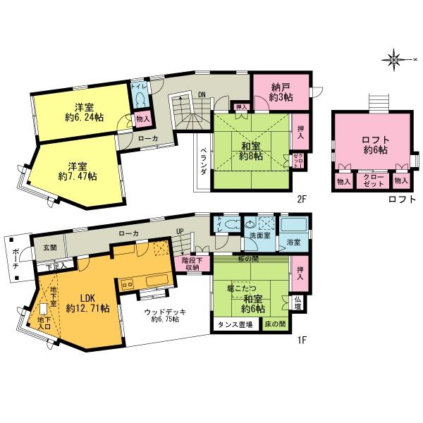 Floor plan. 37,800,000 yen, 4LDK+S, Land area 117.79 sq m , Building area 116.26 sq m