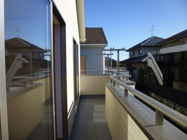 Balcony. It is one section of a quiet residential area