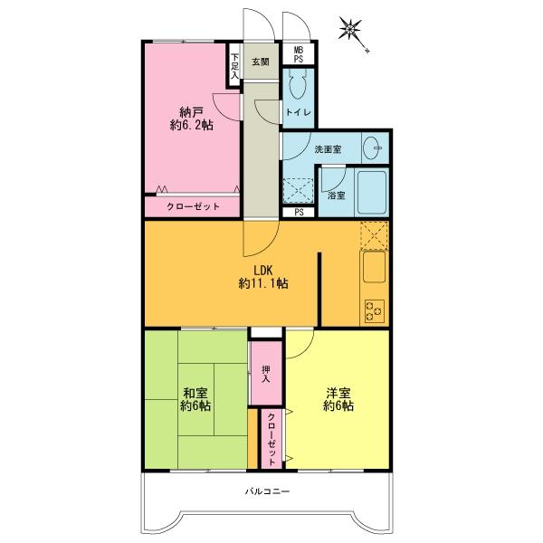 Floor plan. 2LDK+S, Price 19.9 million yen, Footprint 66.5 sq m , Balcony area 8.19 sq m