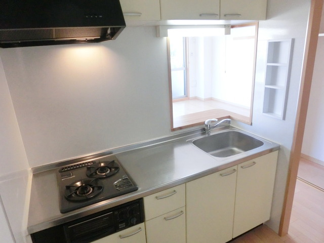Kitchen. We are cooking easy two-burner gas system kitchen of
