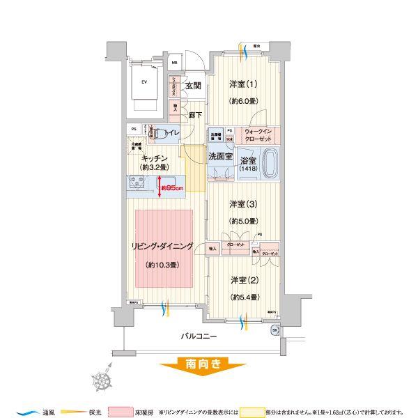 Floor plan. 3LDK, Price 32 million yen, Occupied area 67.05 sq m , Balcony area 10.81 sq m