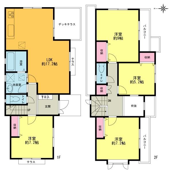 Floor plan. 46,800,000 yen, 4LDK, Land area 154.35 sq m , Building area 107.23 sq m