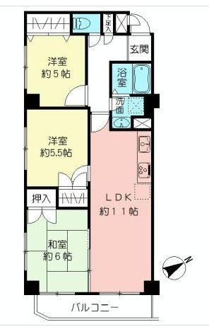 Floor plan. 3LDK, Price 15.9 million yen, Occupied area 62.73 sq m , 3LDK of balcony area 4.47 sq m 62.73 sq m