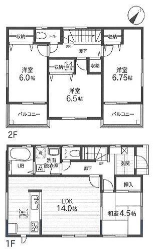 Floor plan. (1), Price 38,800,000 yen, 4LDK, Land area 126.96 sq m , Building area 93.56 sq m