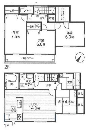 Floor plan. (3), Price 36,800,000 yen, 4LDK, Land area 125.42 sq m , Building area 96.87 sq m