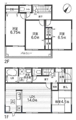 Floor plan. (5), Price 36,800,000 yen, 4LDK, Land area 125.45 sq m , Building area 91.49 sq m