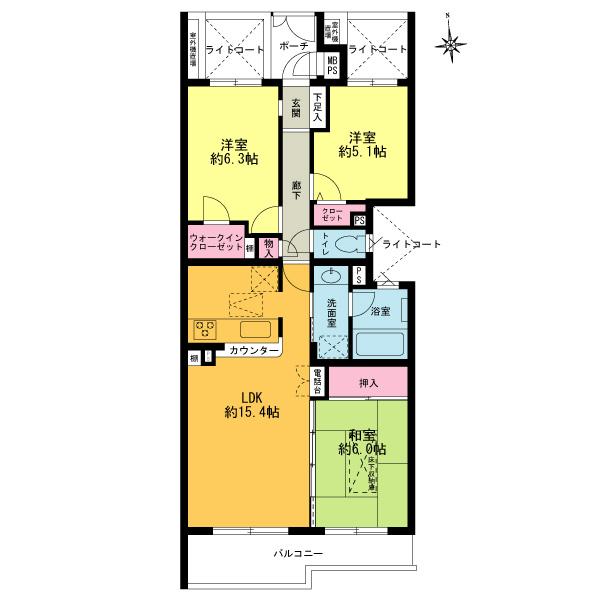 Floor plan. 3LDK + S (storeroom), Price 29,900,000 yen, Occupied area 72.94 sq m , Balcony area 7.9 sq m 2990 yen Occupied area 72.94 sq m 3LDK + W