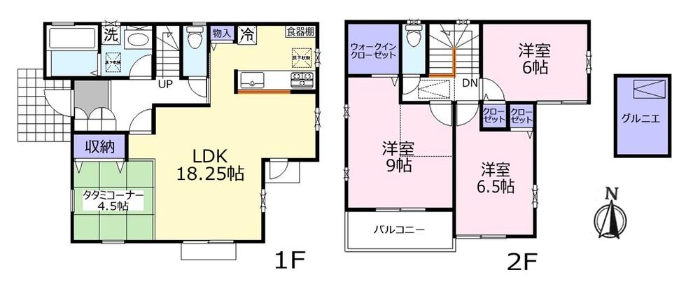 Floor plan. (4 Building), Price 42,800,000 yen, 3LDK, Land area 163.17 sq m , Building area 104.33 sq m