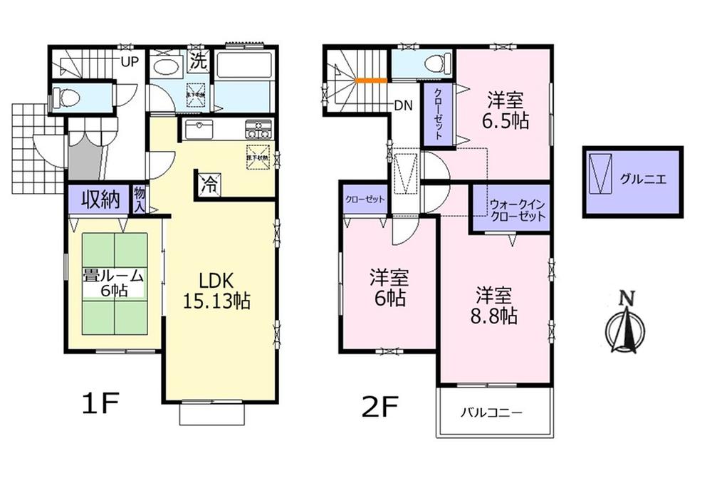 Floor plan. (5 Building), Price 46,800,000 yen, 4LDK, Land area 141.48 sq m , Building area 103.29 sq m