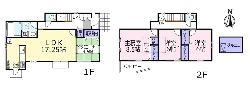 Floor plan. (3 Building), Price 43,800,000 yen, 3LDK, Land area 171.73 sq m , Building area 104.74 sq m