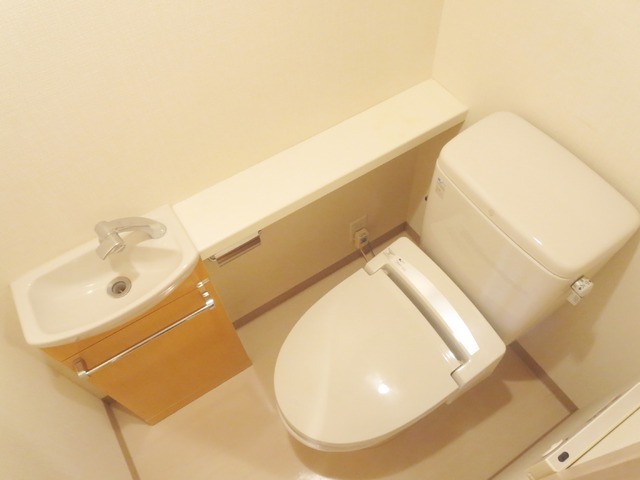 Toilet. Stylish bidet toilet with a wash basin