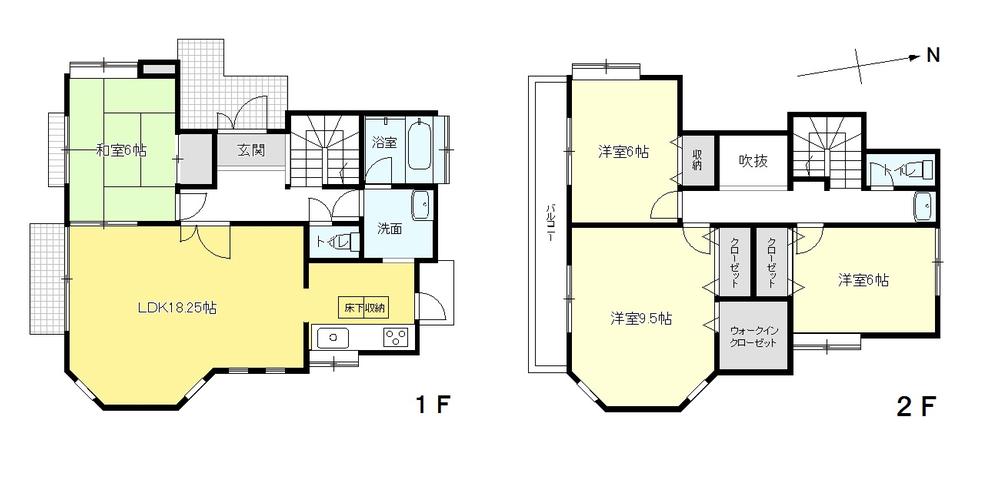 Floor plan. 29 million yen, 4LDK, Land area 119.08 sq m , Building area 145.23 sq m All rooms 6 quires more. LDK about 18 Pledge