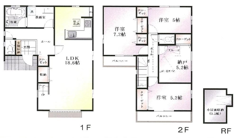 Floor plan. (6 Building), Price 36,800,000 yen, 3LDK+S, Land area 105.41 sq m , Building area 101.02 sq m