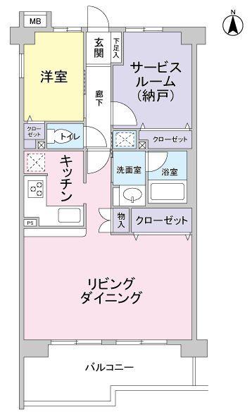 Floor plan. 3LDK, Price 29,800,000 yen, Occupied area 58.99 sq m , Balcony area 10.05 sq m