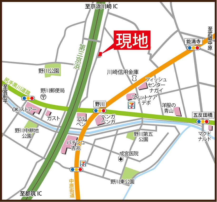 Local guide map. Kawasaki Miyamae-ku, Nogawa 768-1