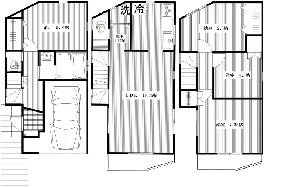 Floor plan. 39,800,000 yen, 2LDK + 2S (storeroom), Land area 60.09 sq m , Building area 108.06 sq m