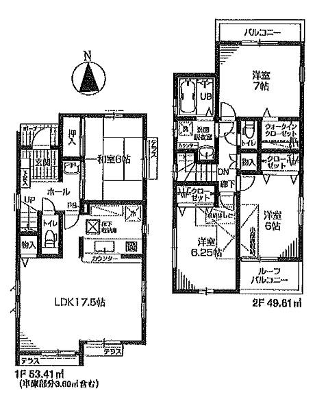 Floor plan. (1 Building), Price 37,800,000 yen, 4LDK, Land area 138.99 sq m , Building area 103.22 sq m