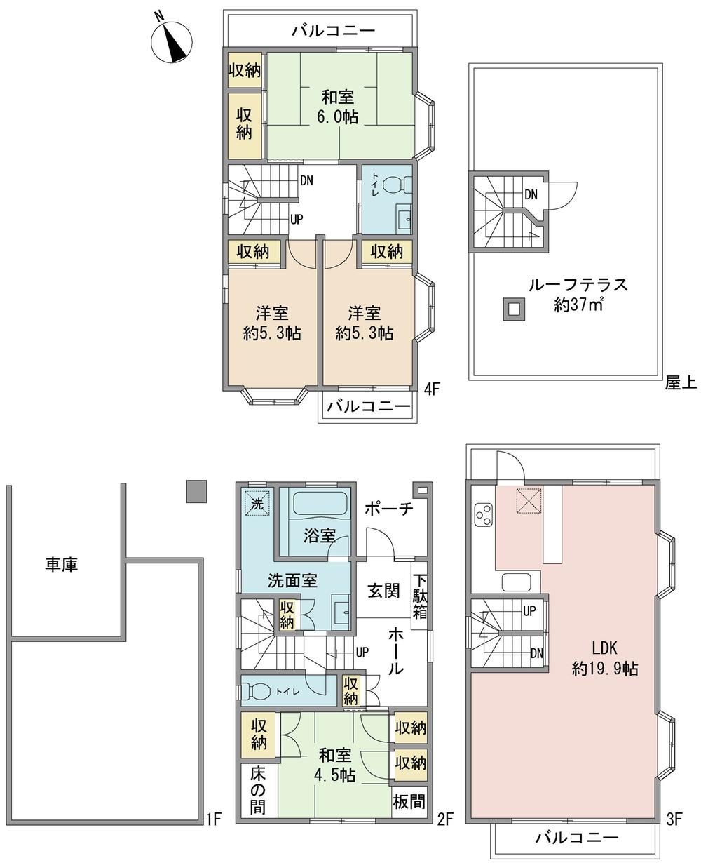 Floor plan. 49,800,000 yen, 4LDK, Land area 70.9 sq m , Building area 137.45 sq m floor plan