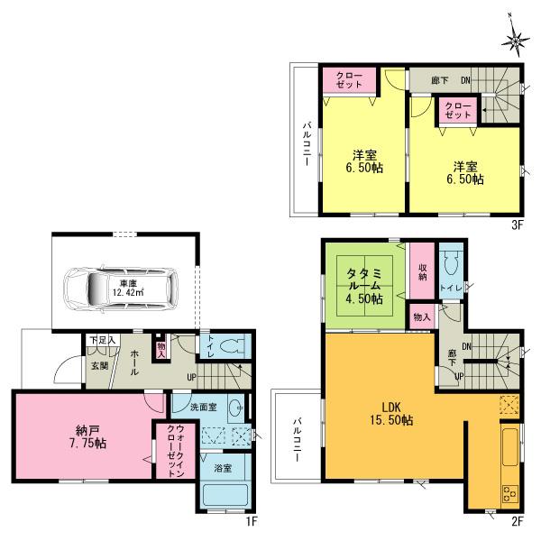 Floor plan. (21 Building), Price 34,800,000 yen, 3LDK+S, Land area 80.6 sq m , Building area 117.17 sq m