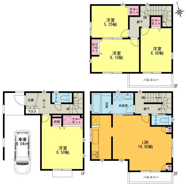 Floor plan. (23 Building), Price 36,800,000 yen, 4LDK, Land area 70.05 sq m , Building area 118.4 sq m