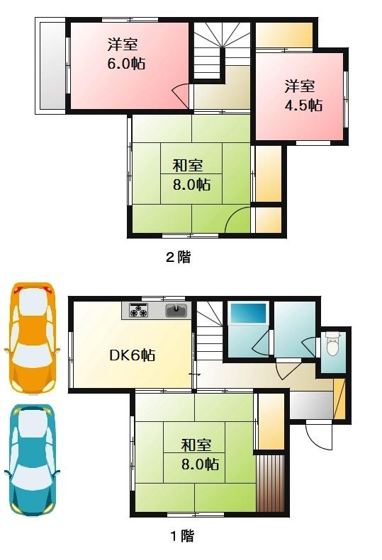 Floor plan. 26.5 million yen, 4DK, Land area 132.25 sq m , Building area 79.54 sq m