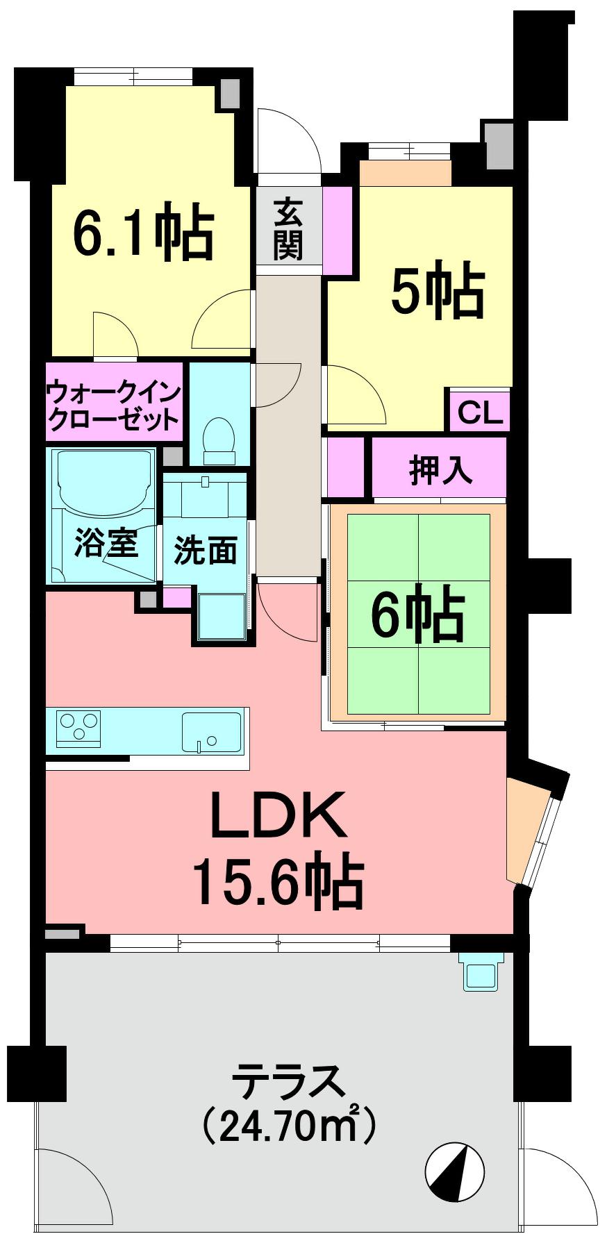Floor plan. 3LDK, Price 40,800,000 yen, Occupied area 70.18 sq m